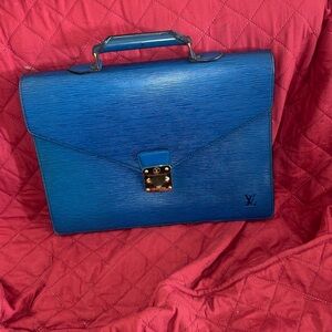 Louis Vuitton Navy Blue Briefcase Epi leather